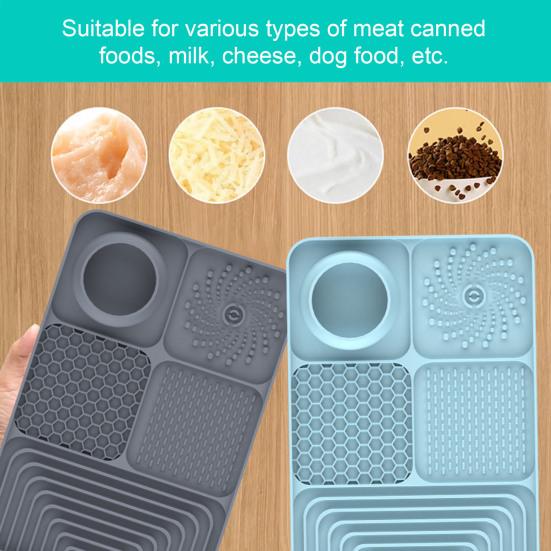 Silicone Dog Lick Mat with Spatula Boredom Anxiety Relief Pet Food Mat with Suction Cup Slow Feeder Bowl Peanut Butter Licking Mat Enrichment Toy