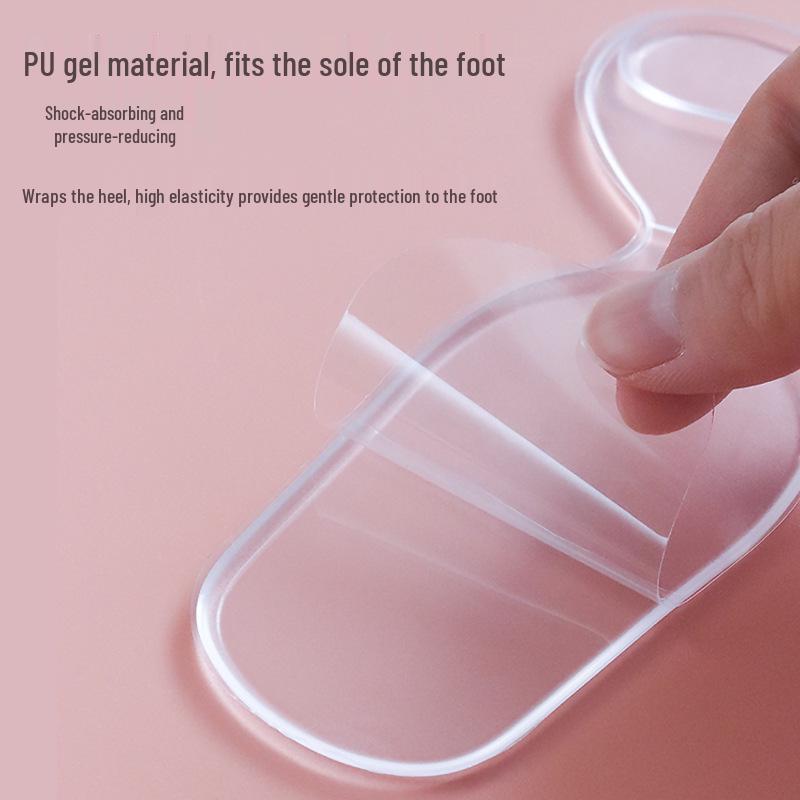 Силиконовая пятка 2-в-1: Т-образная противоистирающая наклейка на стопу и прозрачная противоскользящая, противоболевая, износостойкая пятка