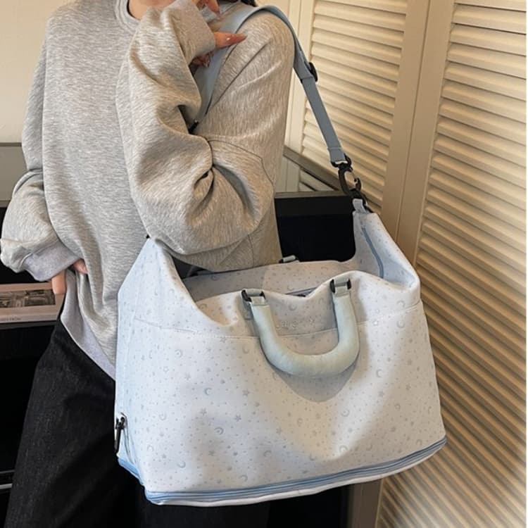 Reisetasche mit Stern- und Monddruck, große Kapazität, Damen-Fitness-Tasche