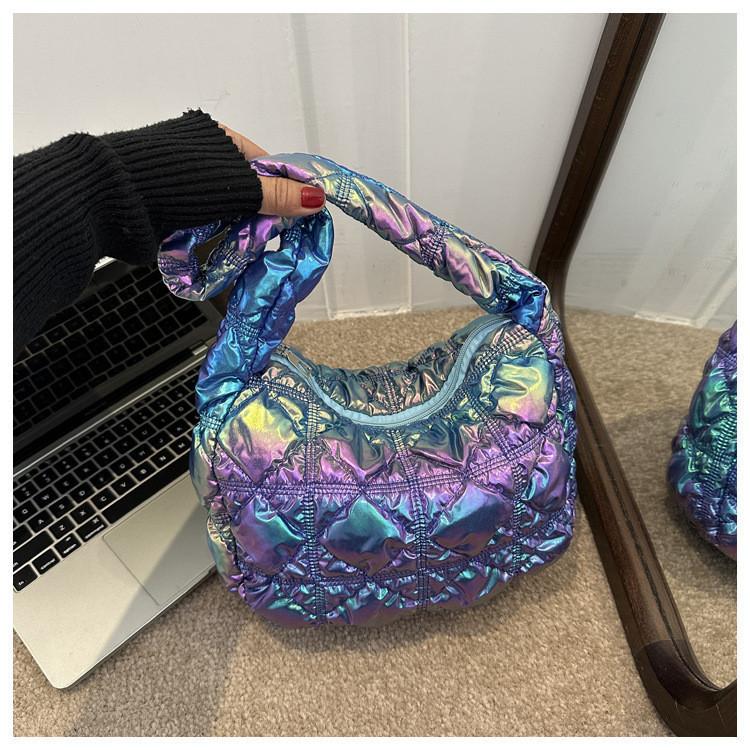 Fashionable Soft Puffer Large Capacity Tote Bag With Quilted Design For Daily Use