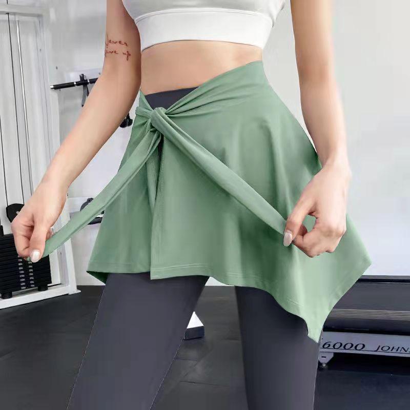 Yoga Wrap Skirt: Slimming Tie Waist, Hip-Covering, Short Dance & Fitness Skirt