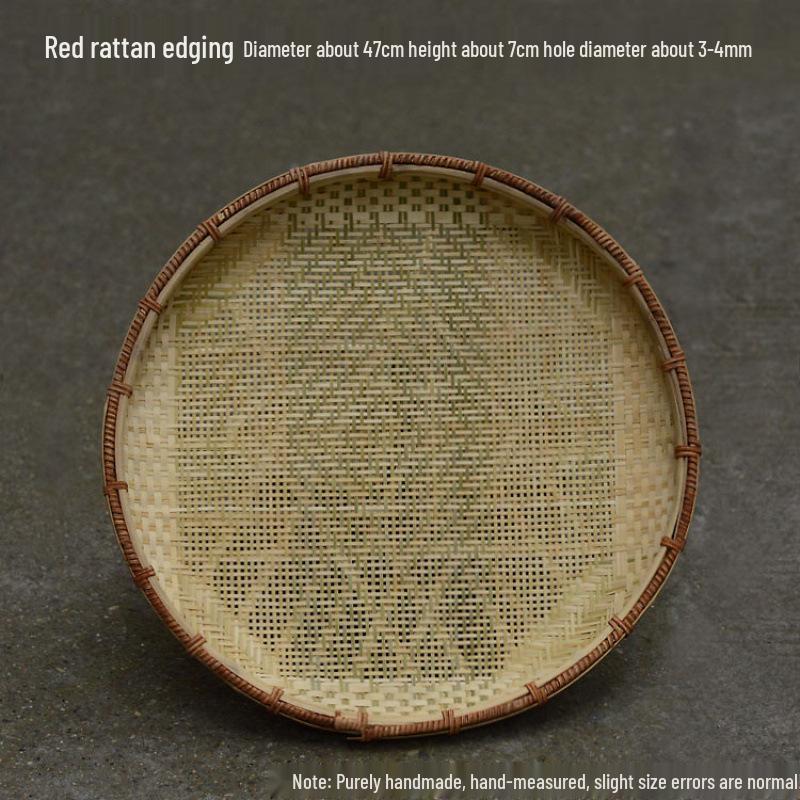 Бамбуковое плетеное перфорированное сито и поднос для сушки и веяния