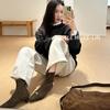 Korean Version Suede Belt Buckle Temperament Thin Boots Women's 2025 New Autumn and Winter Kitten Heel and Ankle Boots Retro Short Boots