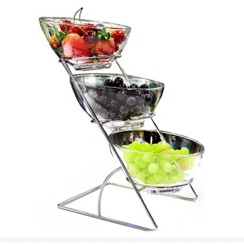 Two-Tier Iron Buffet Condiment Display Rack (Set of 2)