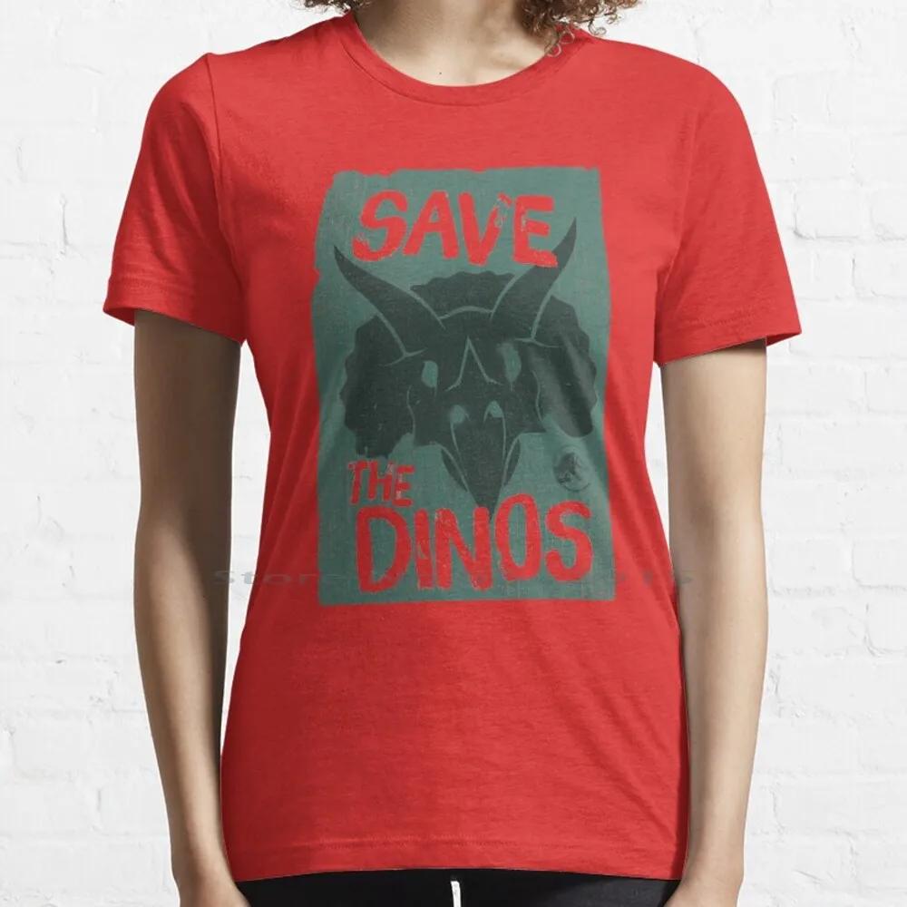 Worlldd Save The Dinos Distressed Poster T Shirt 100% Cotton Fifthsuntshirt 2020fifthsun Triceratops Save Dinos Distressed Short