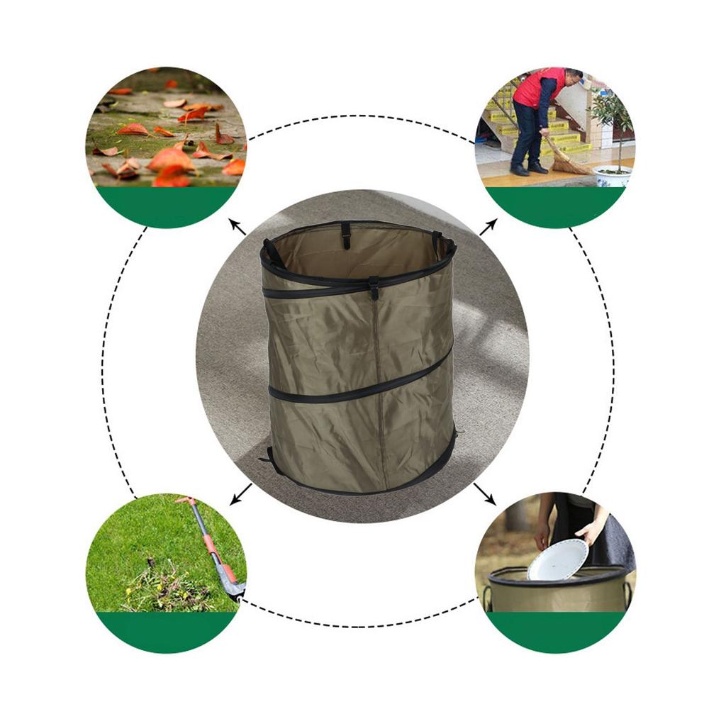 Collapsible Trash Can Waterproof Oxford Cloth Portable Camping Trash Can for Outdoor Balcony Garden