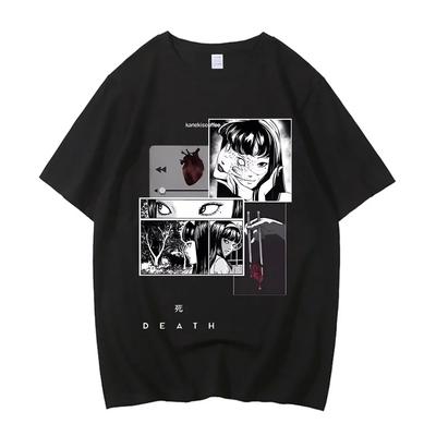 Κομική Μπλούζα Junji Ito Uzumaki Τρομακτική Ιαπωνίδα Guro κορίτσι Διασκεδαστική Anime Ανδρική Μπλούζα Υψηλής Ποιότητας Βαμβάκι Κορυφαίο σε Πωλήσεις Κυκλική Λαιμόκοψη tee