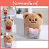 Adorable Heart Shaped Butter Bear Plush Doll Keychain Perfect For Student Bags