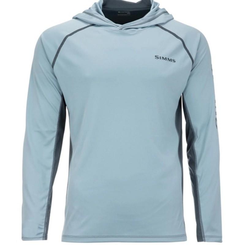Simms Angler Langarm Kapuzen-Sonnenschutzhemd Herren Outdoor Angeln UV-beständig Schnelltrocknendes Oberteil
