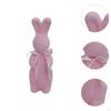 Flocked Easter Bunny Figurine Statue Sculpture with Bowknot for Indoor Desktop