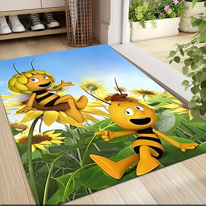 1Pc Bee Garden Carpet Rug Customizable Soft Washable Antislip Home Living Room Sofa Mats Personalized Rug 09173