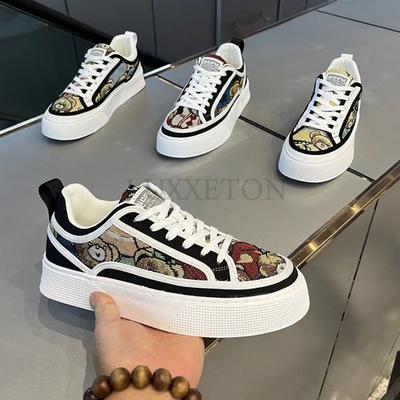 Scarpe da Uomo Nuove Scarpe in Tela Stampata Traspiranti Moda da Uomo Versatili Scarpe da Ginnastica e Casual da Uomo