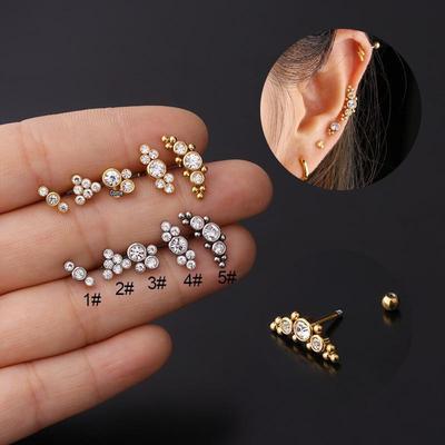 16g Edelstahl Knorpel Schraubkugel Ohrringe - Trendiger Europäischer & Amerikanischer Piercing Schmuck