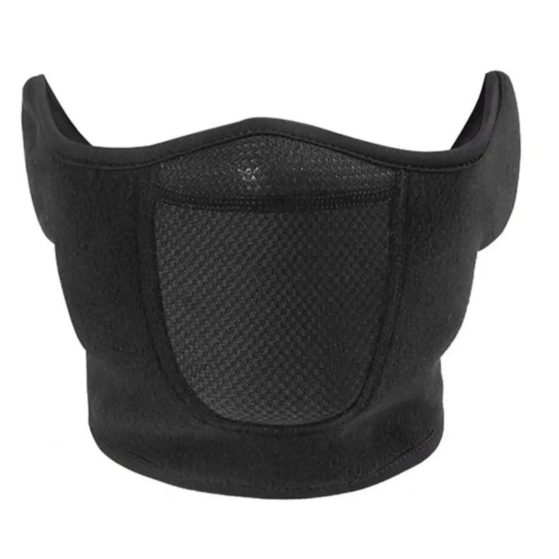 Winter Fleece Face Mask Windproof Cycling Ear Protection Warm Head Cover Skiing Face Shield Outdoor Antifreeze чёрный