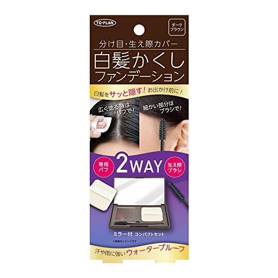 Topran Gray Hair Hiding Foundation with Mirror Compact Set Dark Brown 5g
