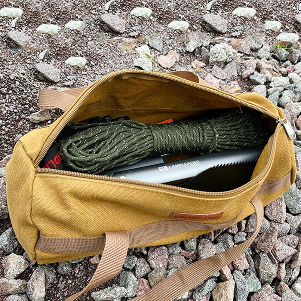 Camping Tools Storage Bag Large Capacity Cylinder Tent Stake Bag Lightweight Tent Peg Ground Nail Holder Bag for Outdoor Camping