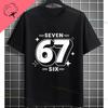 Funny Aura Energy 67 Battery Graphic TShirt with Six Seven Meme Desgin Short Sleeve Pure Cotton Round Neck Casual Tshirt