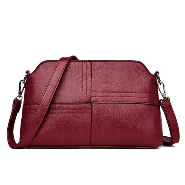 Vintage PU Leather Ladies Messenger Bags Small Splicing Handbag Luxury Design Shoulder Bag for Women Shopper Travel Totes