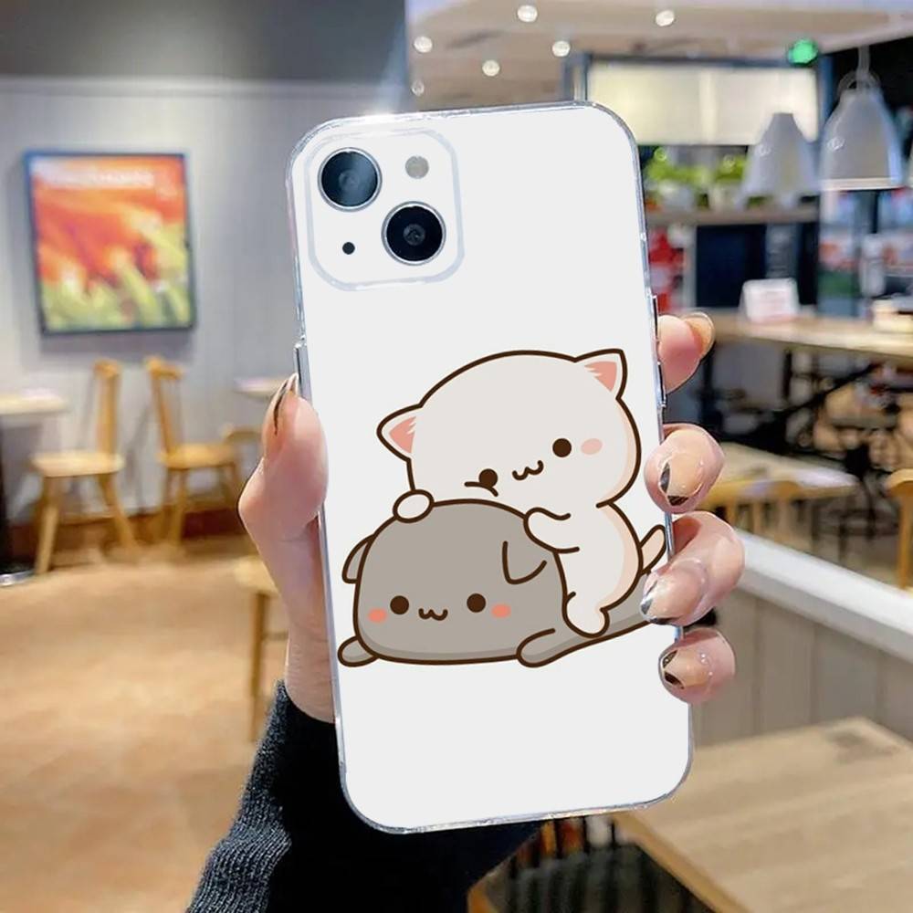 Cute BuBu DuDu Phone Case For iPhone 16,15,14,13,12,11 Pro,Max,Plus,X,XS,XR,SE,Mini Transparent Silicone Soft