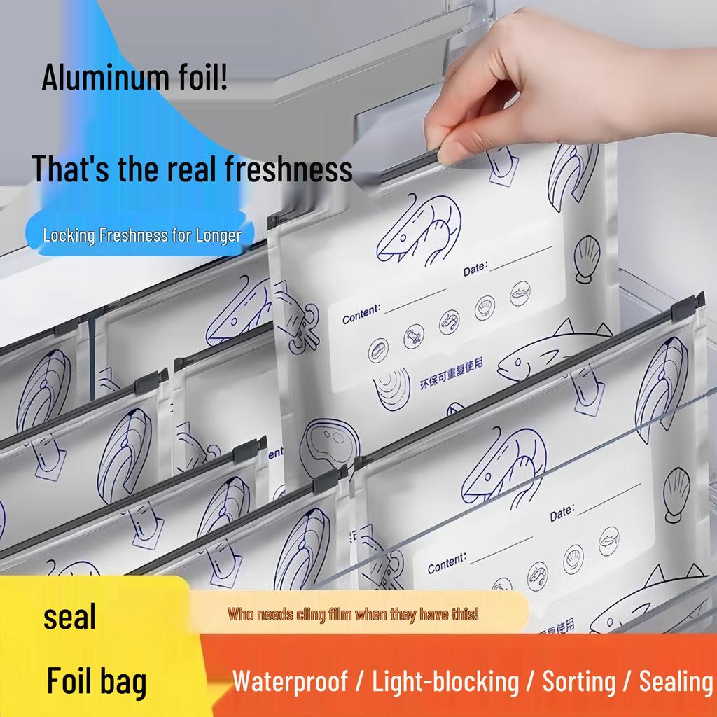 Waterproof Aluminum Foil Fresh-Keeping & Light-Blocking Sealing Bags for Refrigerated or Frozen Food.