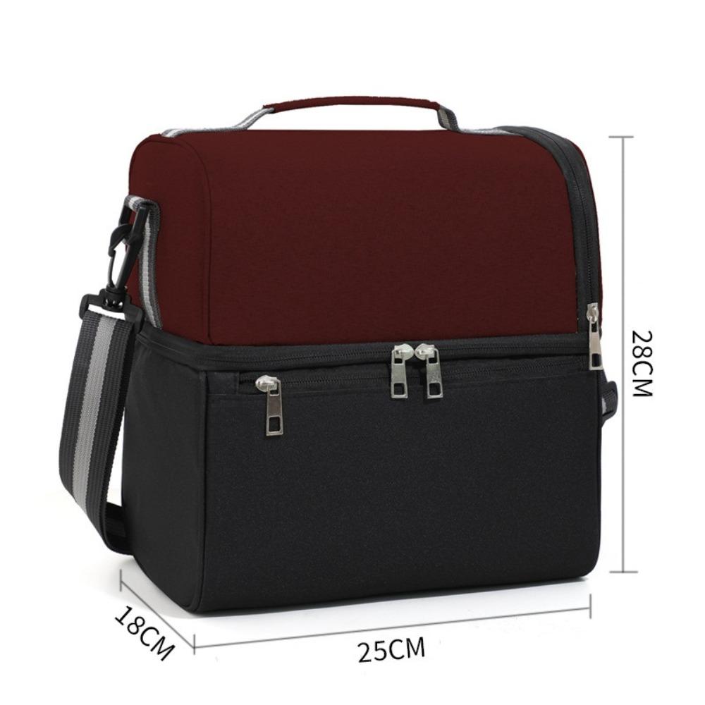 New Oxford Cloth Crossbody Cooler Bag 5 Colors Large Capacity Thickened Thermal Insulation Bag Double Layer Lunch Bag
