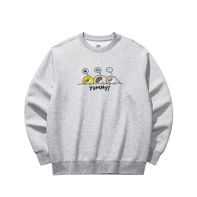 ANTA Sweatshirts Unisex CDWDD14 Gray Heather Gray 1 Crew Neck Moderate 172548707-1 3XL