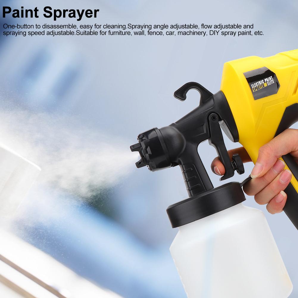 High Pressure Electric Paint Sprayer Adjustable Spray Paint Tool Yellow