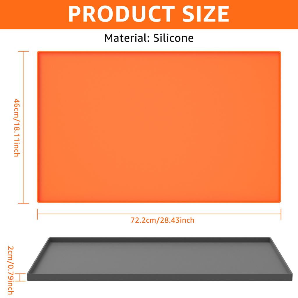 Silicone Griddle Cover Mat Non Stick Waterproof Heightened Edge Thickened Foldable Silicone Protect Mat from Debris and Rust