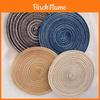 Nordic Style Rattan Woven Table Mat With Heat Resistant Cotton Pad For Home Dining Decor