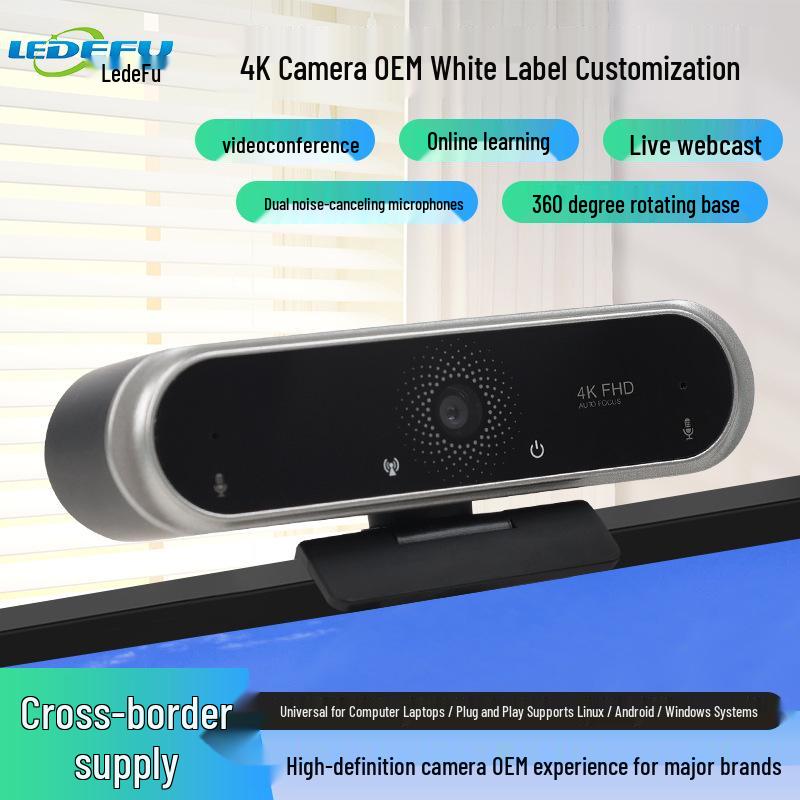4K HD Portable Webcam with Night Vision & Auto Focus for Office, Home & Online Classes