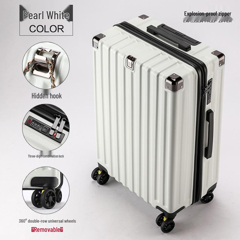24-inch Women's Ultralight Trolley Suitcase - Large Capacity, Thickened Design with Zipper - 20-inch Cabin Option