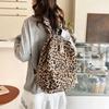 Lightweight Leopard Print Backpack Corduroy Students Daypack Students School Bag  Work