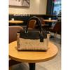 Womens Designer Tote Bag With Vintage Print PU Leather Shoulder Handbag Daily Use Medium Size