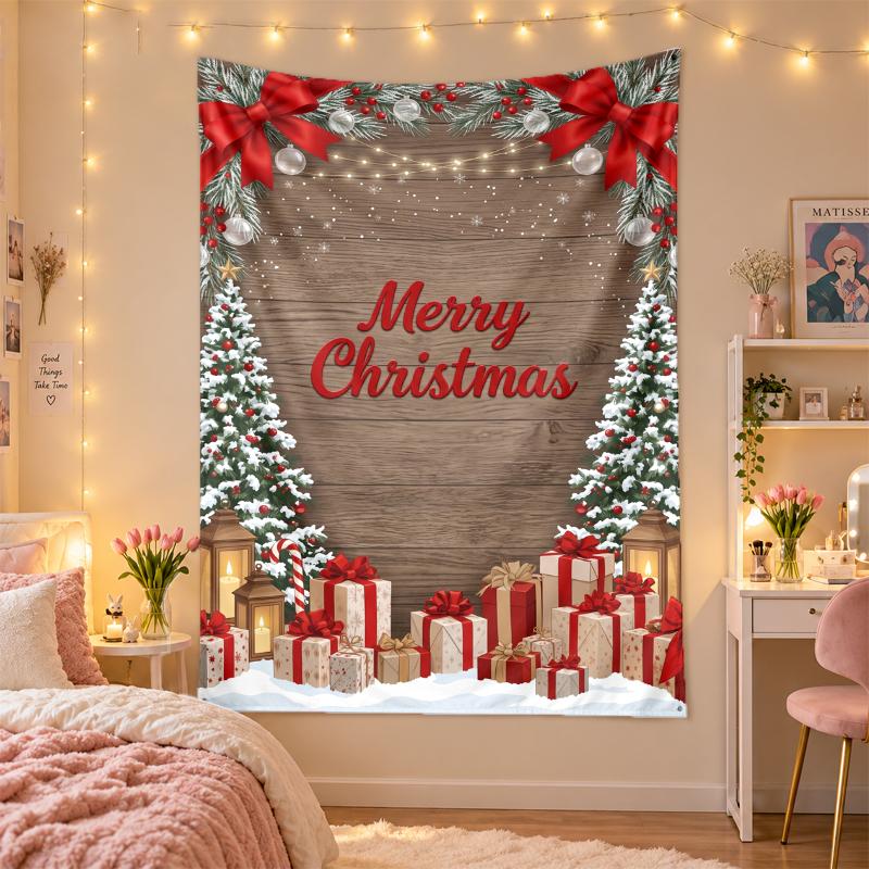 Christmas Printed Tapestry Wall Hanging For Bedroom Living Room Wall Decor Holiday Gift