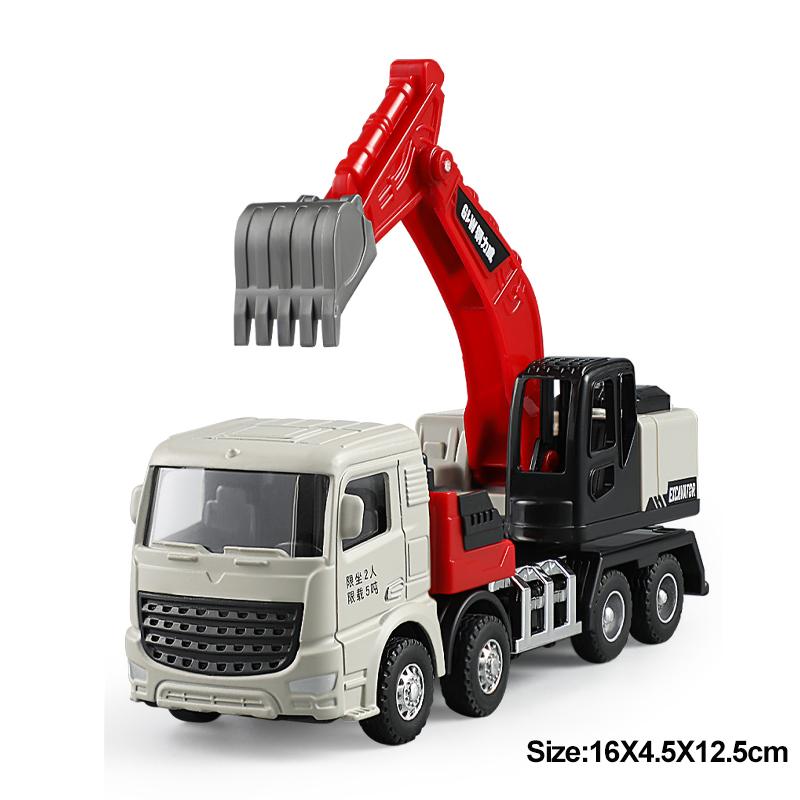 1:55 6 Styles Engineering Diecast Crane Excavator Truck Vehicle Construction Alloy+Plastic Inertial Model Toys for Children Boys