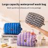 Makeup Bags With Handle Travel Cosmetic Storage Bag Portable Wave Print Organizer Water Proof Zipper Toiletry Bag Washing Pouch