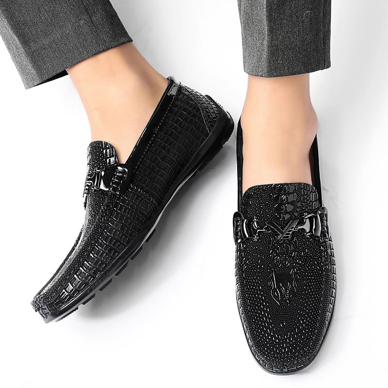 Luxury Brand Men's Comfortable Top Layer Cowhide Classic Black Loafers Fashionable New Men's Breathable Casual Leather Shoes