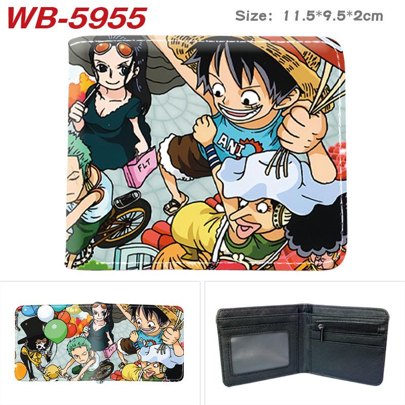 One Piece Anime Geldbörse Vollfarbdruck Zweifach faltbar Kartenhalter Studenten Anime Leder Geldbörse