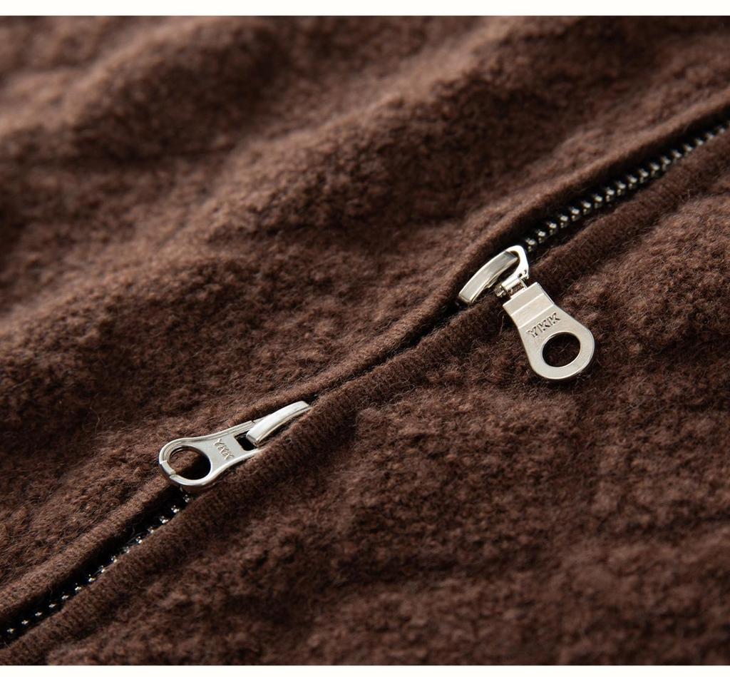 Women's Diamond Knit Cashmere Zipper Cardigan Vest - Loose, Thickened for 2025 Autumn/Winter