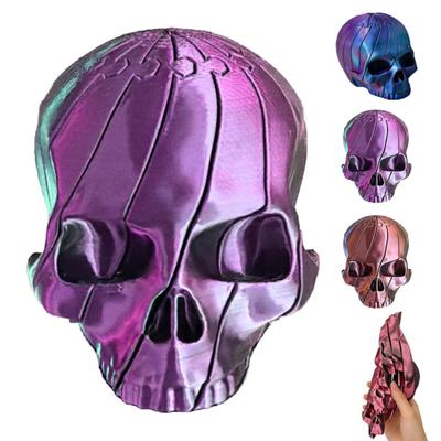 Juguete de Calavera Retorcida Impreso en 3D Juguete de Calavera Espiral para Alivio del Estrés Arte Gótico Calavera Articulada Giratoria Fidget Spinner Juguete de Escritorio Recuerdos de Fiesta