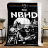 The NBHD Band Black and White Art printed Flannel blanket for bedroom, living room, sofa, and nap