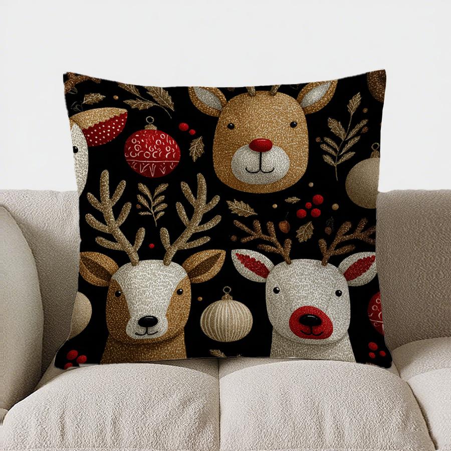 Home Decor Christmas Geometric Pattern Throw Pillow Cover Pattern Cushion Cover Suitable For Sofa Bedroom Car Pillow Cover