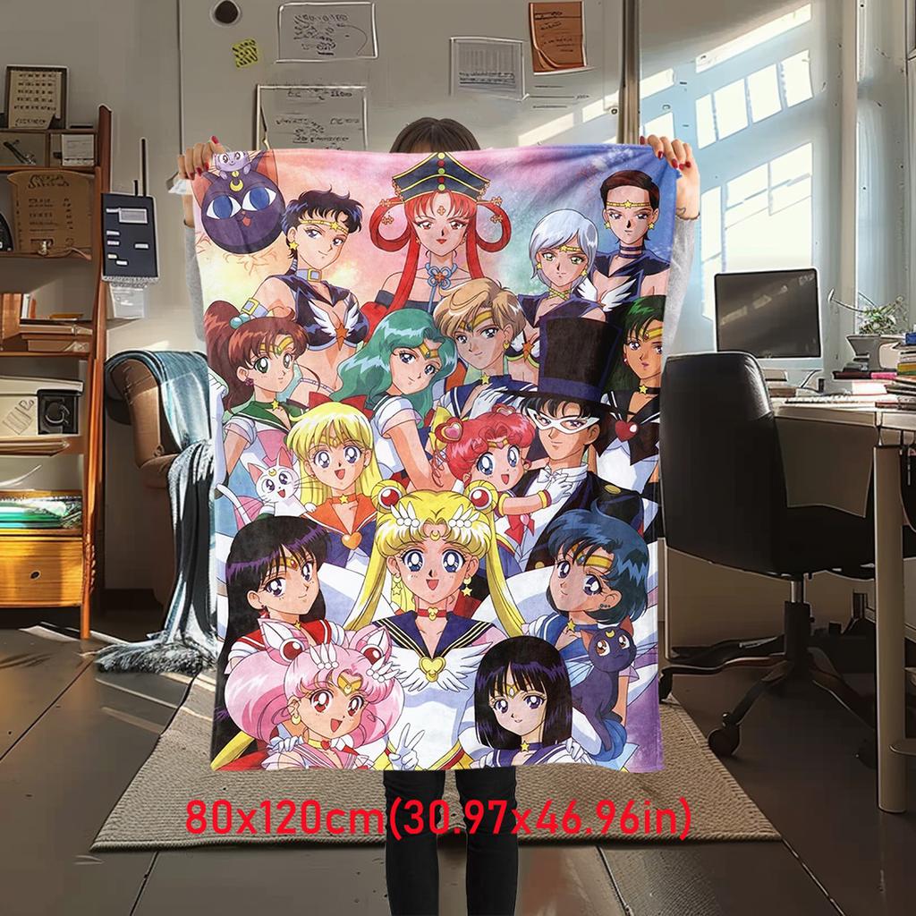 Japanese anime cute cartoon theme Sailor Moon Tsukino Usagi blanket suitable for home beds, sofa covers, office nap, outdoor warm blankets O8