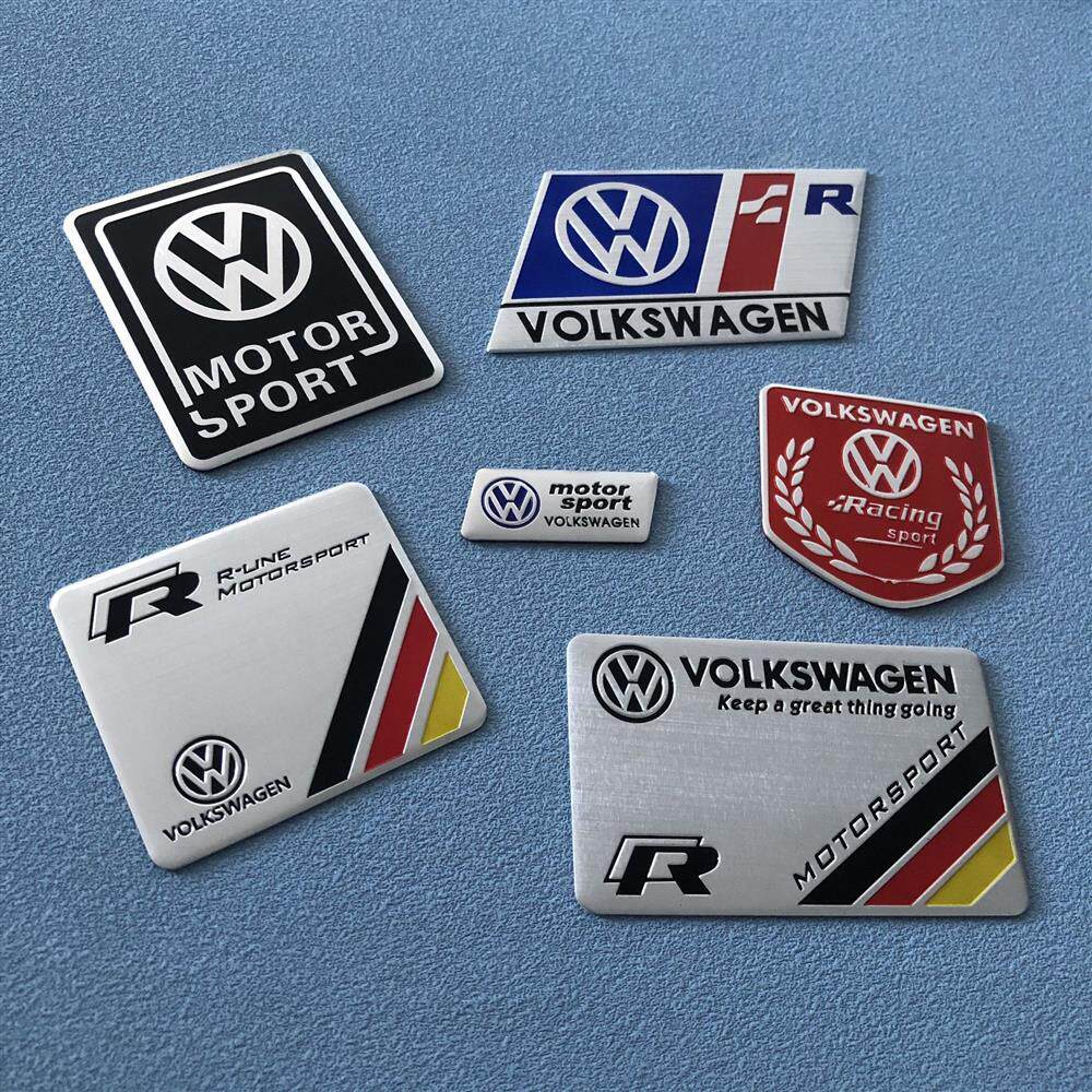RUNTB1 1Pc 3D Metal Stickers Car Body Trunk Decal For VW Golf GTI Tiguan Jetta Transporter Passat T5 Polo Touran Scirocco Arteon T-ROC