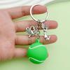 Creative Sports Keychain: PVC Rubber Football, Tennis, Basketball, Rugby Pendant - Small Gift