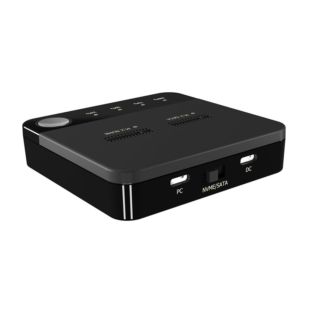 M.2 NVME SATA Duplicator M.2 NVME SATA SSD Cloner Dual Bay Offline Clone Tool Free M.2 SSD Enclosure M.2 USB C Adapter
