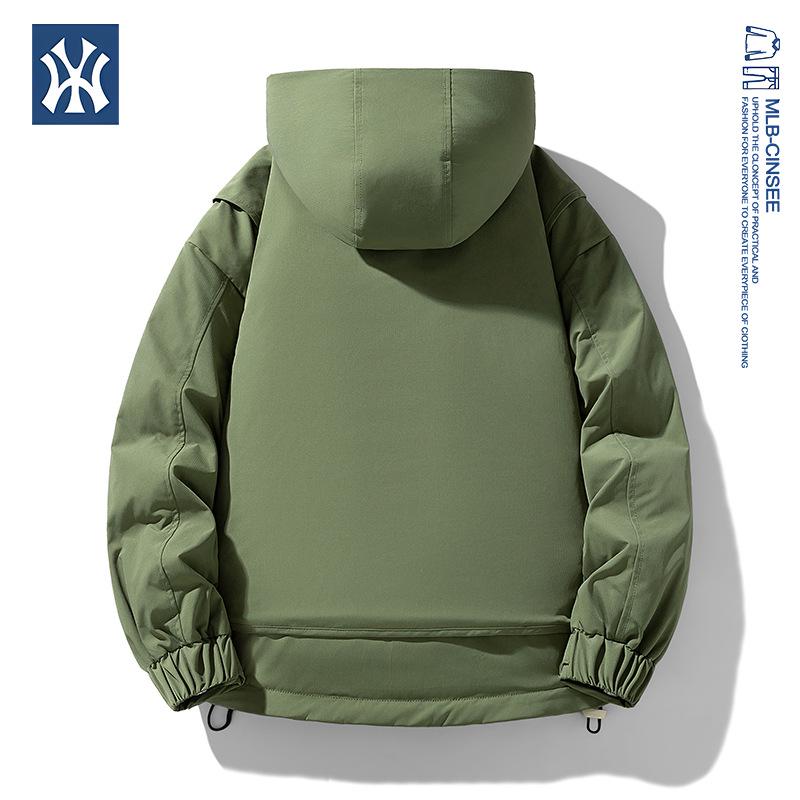 MLB & NY Collaboration Unisex Japanese Workwear White Duck Down Jacket - Warm, Cold-Proof Men's Coat.
