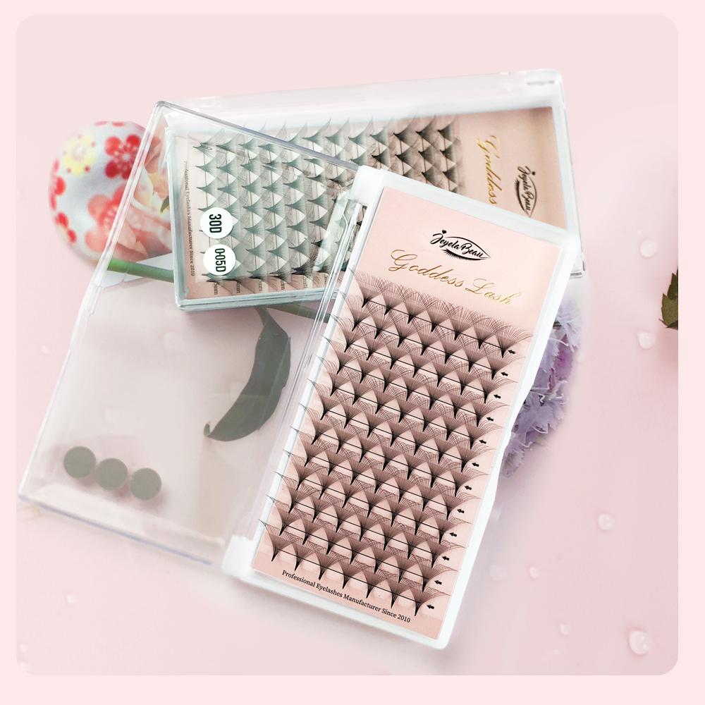 Goddess Premade Volume Big Fans 20D 30D  Individual Lashes Extension Pointy Stem Eyelash Extensions Natural Soft Russian Volume