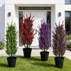 Bamboo Leaf Artificial Lavender Stake Flower No Fade Simulation Lavender Plant  Patio Lawn