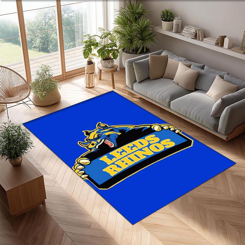 Leeds Rhinos Crystal Velvet Carpet Soft Anti?Slip Floor Mat Comfortable Home Living Room Bedroom Decor Rug